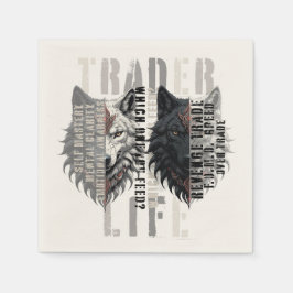 Guardanapo De Papel Vida de trader | Lobo | Ambos os lados