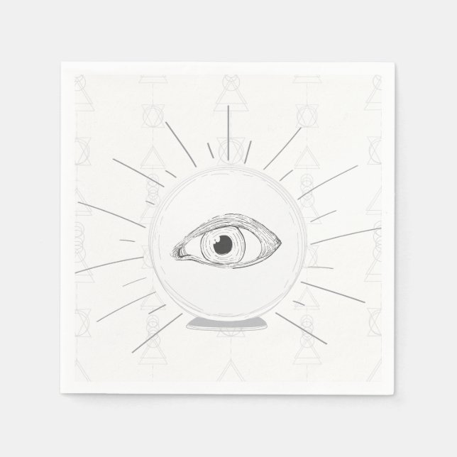 Guardanapo De Papel Vidente Olho Vidente Bola de Cristal Esotérica (Frente)