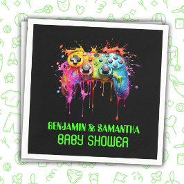 Guardanapo De Papel Videos games Chá de fraldas neutro