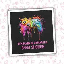 Guardanapo De Papel Videos games de Chá de fraldas Rosa