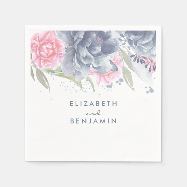 Guardanapo De Papel Vidraças azuis e cor-de-rosa (Frente)