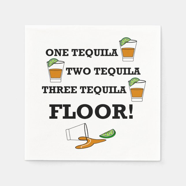 Guardanapo De Papel Vidro De Tequila Com Coco De Borda De Limão (Frente)