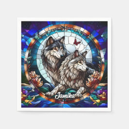 Guardanapo De Papel Vidro liso Par de Lobo