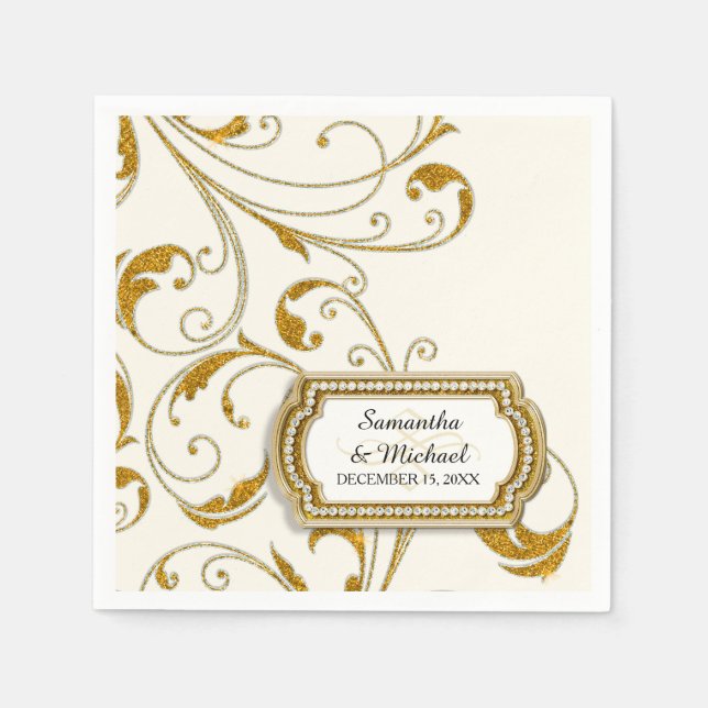 Guardanapo De Papel Vidro Personalizado Velho da Regência de Hollywood (Frente)