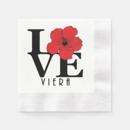 Guardanapo De Papel Viera AMOR Hibisco Vermelho