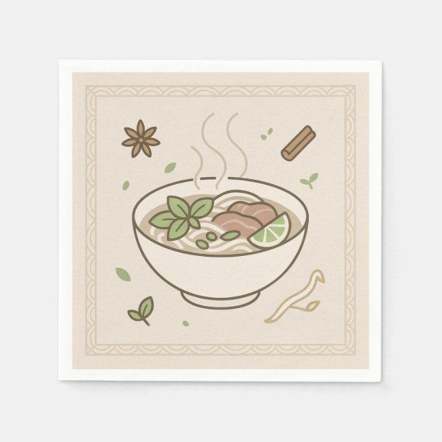 Guardanapo De Papel Vietnamese Pho (U.S. Restaurant Style) (Frente)