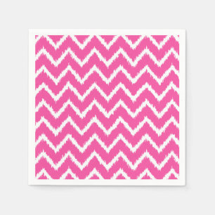 Guardanapo De Papel Vigas de Ikat - cor-de-rosa fúcsia profundo e