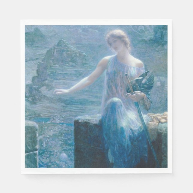 Guardanapo De Papel Vigil da Valquíria (Senhora Elegante num Castelo) (Frente)