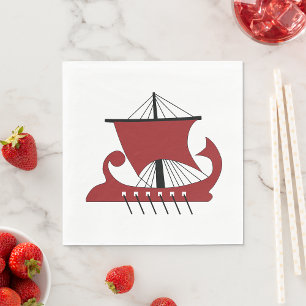 Guardanapo De Papel Viking Longship Silhouette Drakkar Ship