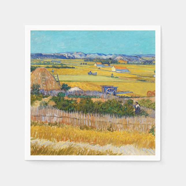 Guardanapo De Papel Vincent van Gogh - Colheita em La Crau (Frente)