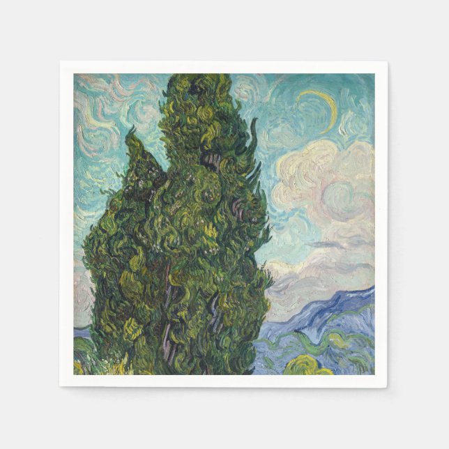Guardanapo De Papel Vincent van Gogh - Cyprestes (Frente)