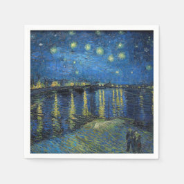 Guardanapo De Papel Vincent van Gogh - Noite Estrelada sobre o Ródano