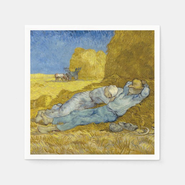 Guardanapo De Papel Vincent Van Gogh - Noon, Descanse do trabalho / Si (Frente)