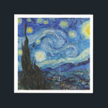 Guardanapo De Papel Vincent Van Gogh Starry Night Vintage Fine Art<br><div class="desc">Vincent Van Gogh Starry Night Vintage Fine Art Napkin</div>
