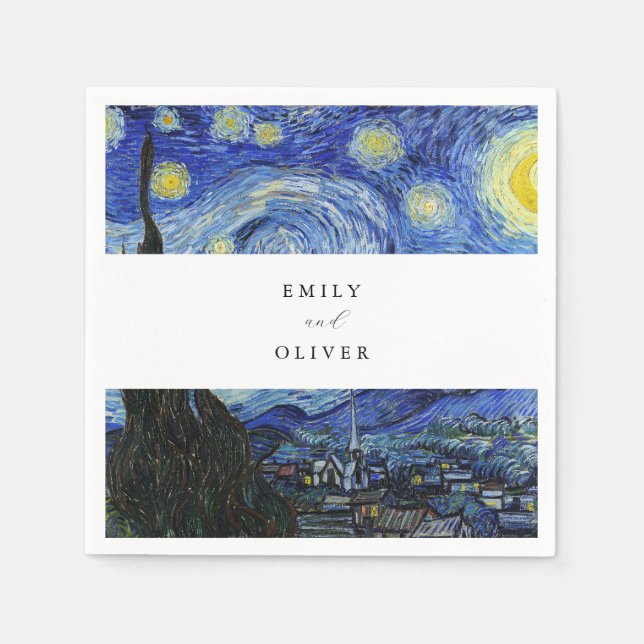 Guardanapo De Papel Vincent Van Gogh Starry Night Weding (Frente)