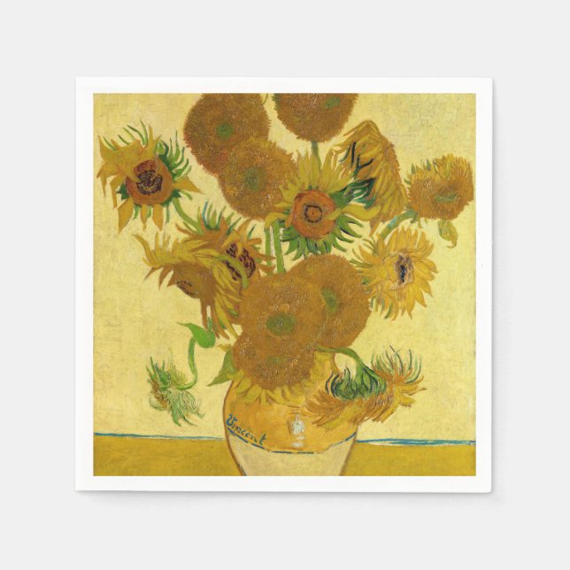 Guardanapo De Papel Vincent van Gogh - Vase com Quinze Girassóis (Frente)
