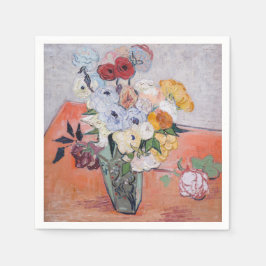 Guardanapo De Papel Vincent van Gogh - Vase com Rosas e Anêmonas
