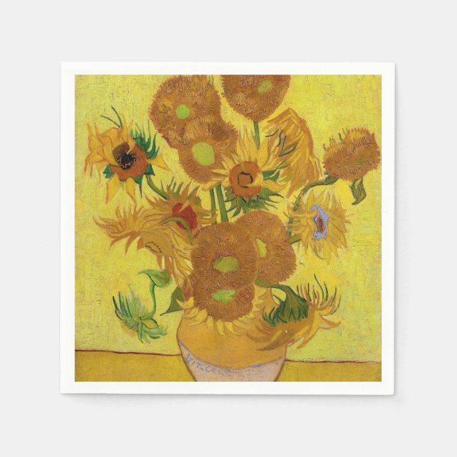 Guardanapo De Papel Vincent van Gogh - Vaso com Quinze Girassóis (Frente)