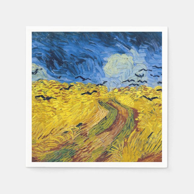 Guardanapo De Papel Vincent van Gogh - Wheatfield com Crows (Frente)