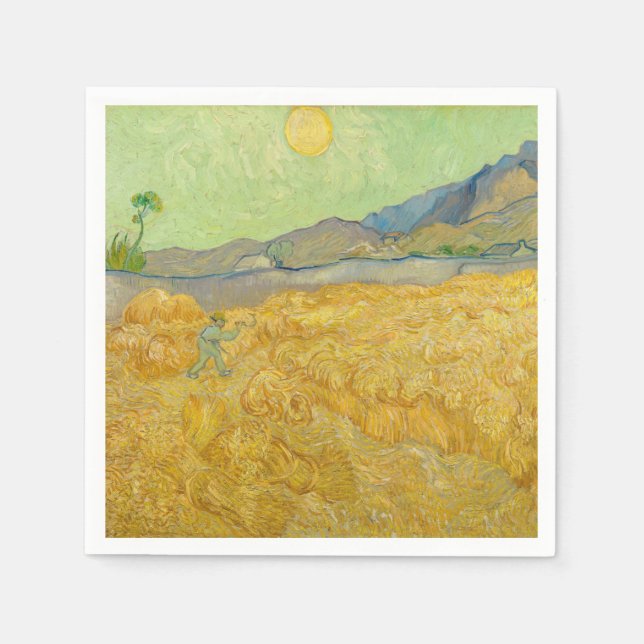 Guardanapo De Papel Vincent van Gogh - Wheatfield com um Receptor (Frente)
