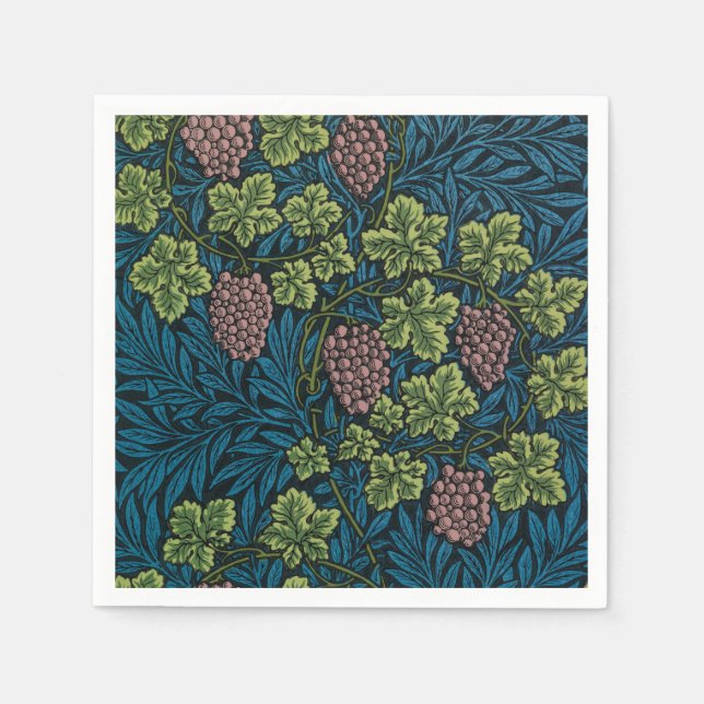 Guardanapo De Papel Vinhas com cachos de uvas rosadas (Frente)