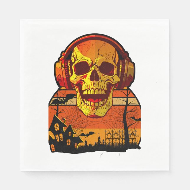 Guardanapo De Papel Vinheta Crônica de Hallowen Retro (Frente)