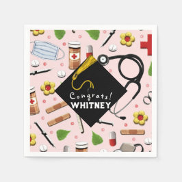 Guardanapo De Papel Vinheta redonda clássica de Festa de formatura de