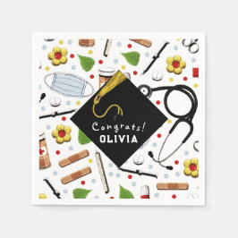 Guardanapo De Papel Vinheta redonda clássica de Festa de formatura de