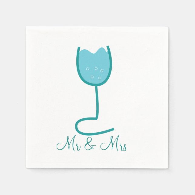 Guardanapo De Papel Vinho de Casamento Personalizado Napkins (Frente)