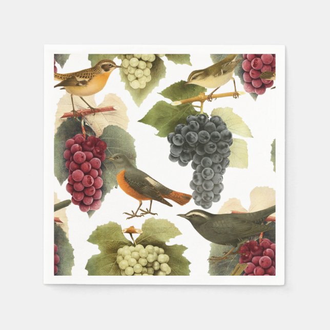 Guardanapo De Papel Vinho Na Videira (Frente)