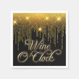 Guardanapo De Papel Vinho O'Clock Dourado Glitz