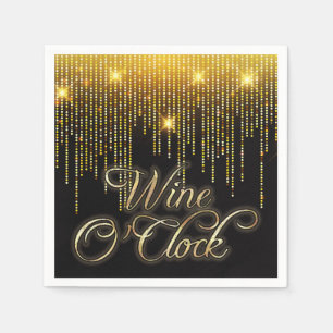 Guardanapo De Papel Vinho O'Clock Dourado Glitz