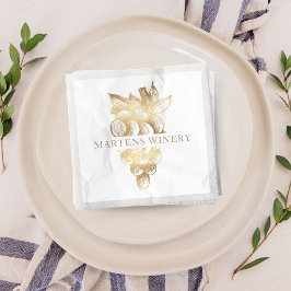 Guardanapo De Papel Vinho Para Empresas Vinho Uvas Douradas Elegantes