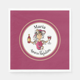 Guardanapo De Papel Vinho Personalizado das Mulheres Clássicas Anivers