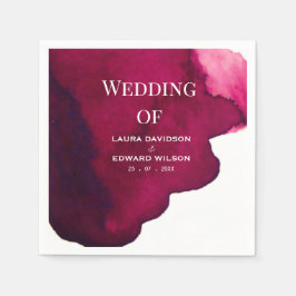 Guardanapo De Papel Vinho tinto-de-abstrato, cor-de-água, de cor verme