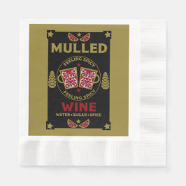 Guardanapo De Papel Vinho tinto enrolado de Natal