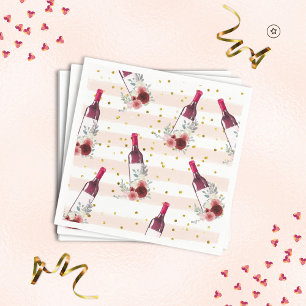 Guardanapo De Papel Vinho Vermelho e Chá de panela Floral Nápoles