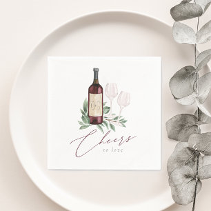 Guardanapo De Papel Vinho Vermelho Vinho Vidro Botânico Viva a Amor
