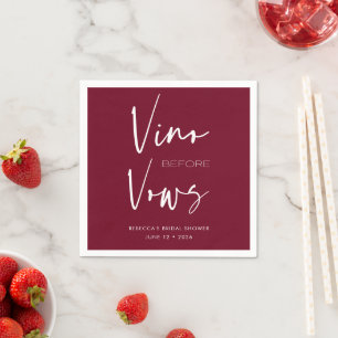 Guardanapo De Papel Vino antes de Vows Burgundy Red Bachelorette Brida