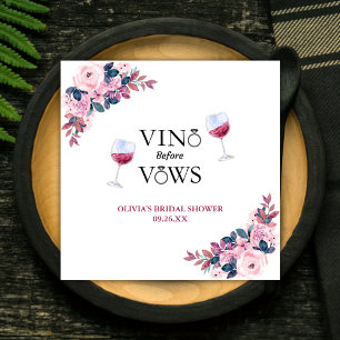 Guardanapo De Papel Vino Antes Do Vows Chá de panela De Vinha Floral