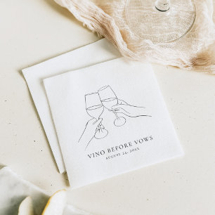 Guardanapo De Papel Vino Antes Do Vows Chá de panela De Vinho