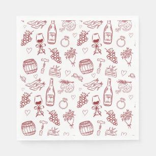 Guardanapo De Papel Vino Caprichoso Antes dos Votos Burgundy Chá de No