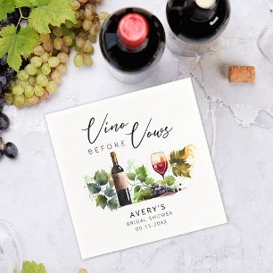 Guardanapo De Papel Vino Elegante Antes Do Chá de panela De Vinhos