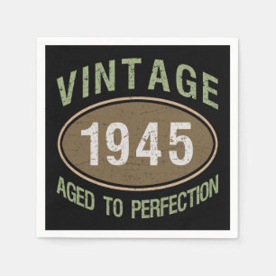 Guardanapo De Papel Vintage 1945 - Aniversário do 80