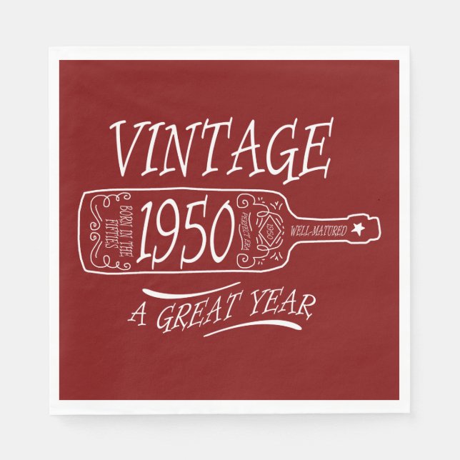 Guardanapo De Papel Vintage 1950 Um Grande Ano (Frente)