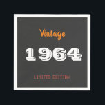 Guardanapo De Papel Vintage 1964 edição limitada 60th Birthday Gift<br><div class="desc">Vintage 1964 year limited edition 60th Birthday Gift</div>