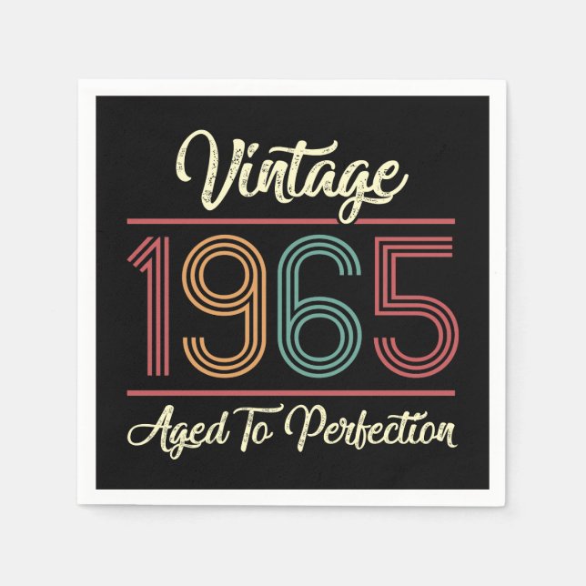 Guardanapo De Papel Vintage 1965 60th Birthday (Frente)