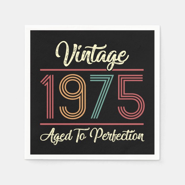 Guardanapo De Papel Vintage 1975 50th Birthday (Frente)