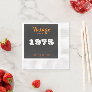 Guardanapo De Papel Vintage 1975 Limited Edition 50th Birthday Napkins
