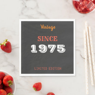 Guardanapo De Papel Vintage 1975 Limited Edition 50th Birthday Napkins